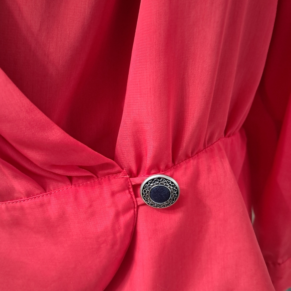 Elegant Red Women's Blouse - Picture 8 of 13
